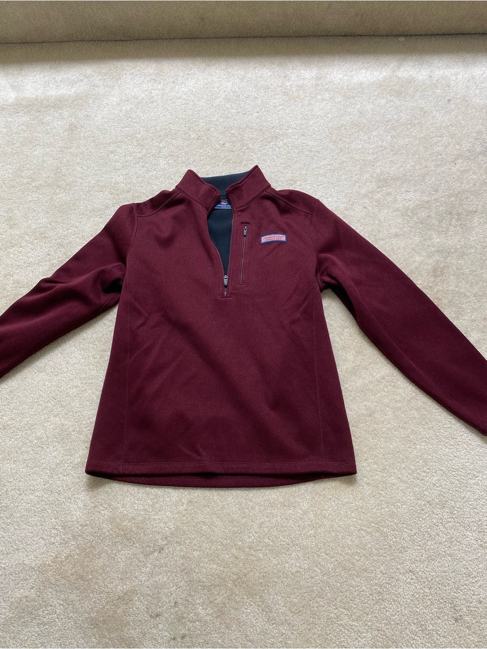Mens Burgundy Vineyard Vines Quarter-Zip